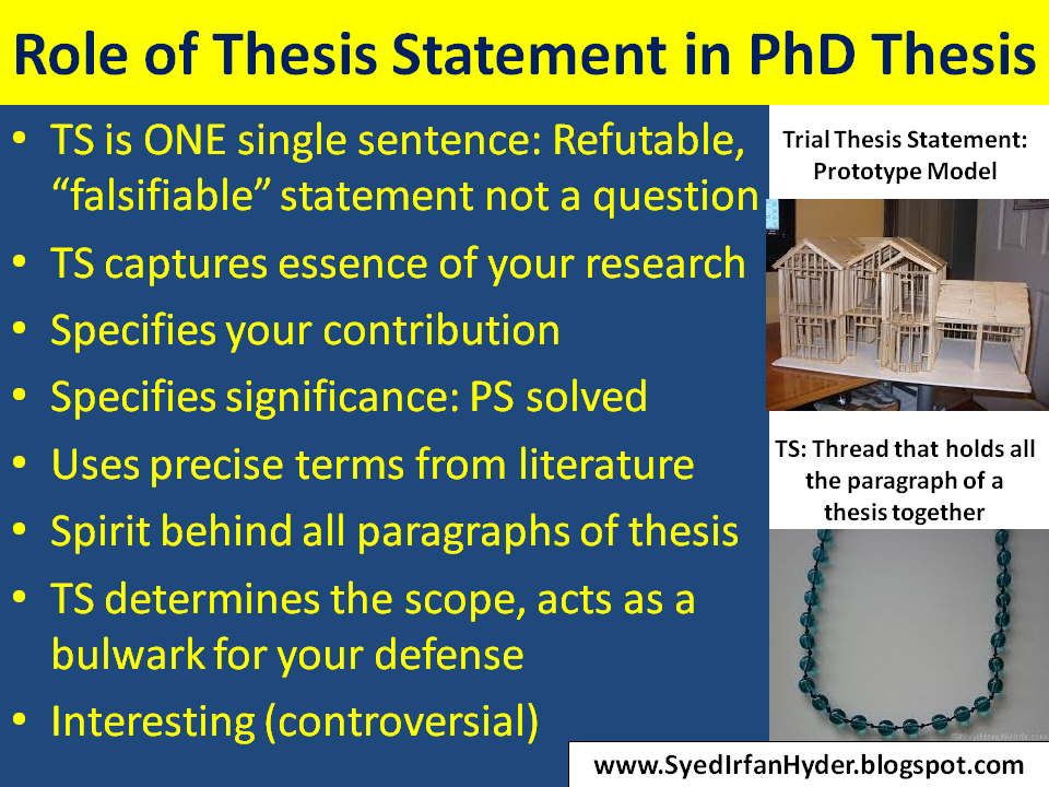 what is the role of a thesis statement